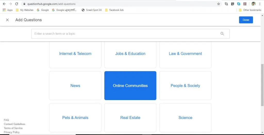 Adding a Question in Google Question Hub